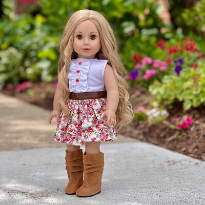 Urban Explorer Doll Clothes for 18 inch Doll Brown Motorcycle Jacket Paperboy Hat Dress and Boots. Doll Not Included MakerPlace by Michaels